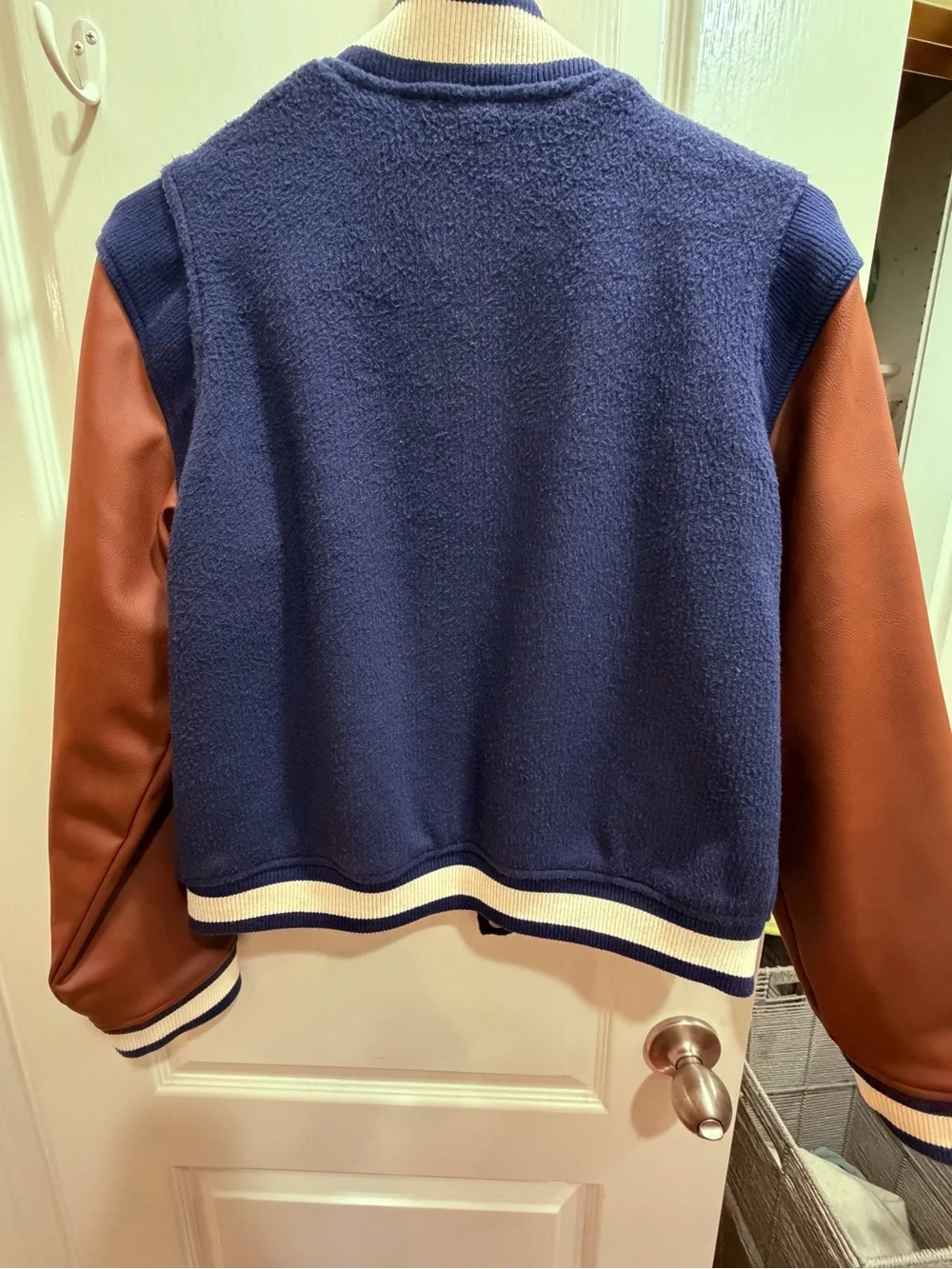 Universal Thread Navy and Brown Varsity Jacket women